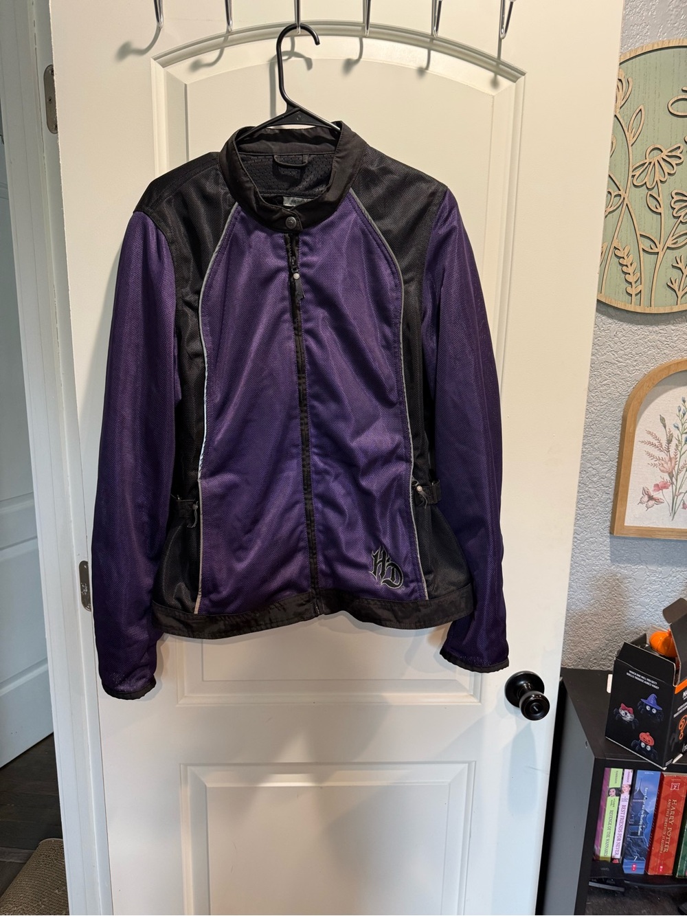 Harley-Davidson Purple and Black Women's Bomber Jacket Motorcycle Shell
